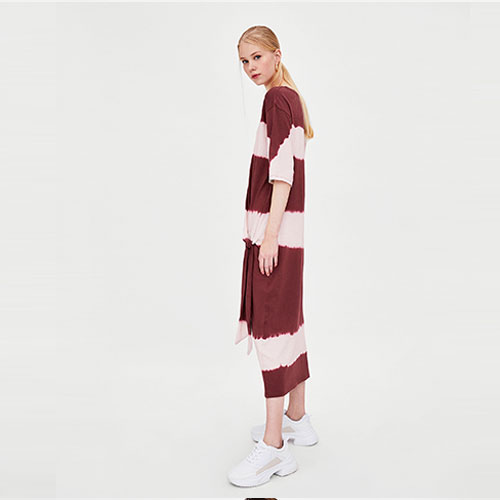 2018  New Gown women's Front belted dress