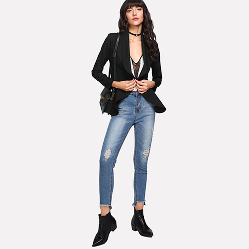 2018 Hot Shawl Collar Open Front Blazer