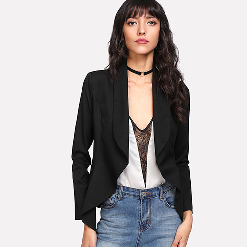 2018 Hot Shawl Collar Open Front Blazer